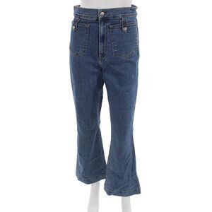 Veronica Beard Womens Ankle Flared Jeans Blue High Rise Button Size 30